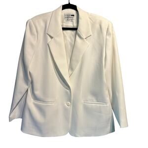 NWT Vintage Leslie Fay haberdashery Size 16P White Blazer Layering Professional
